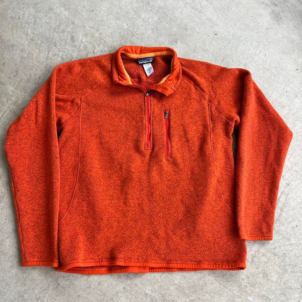 Patagonia Orange "better sweater" quarter zip pullover fleece Size L